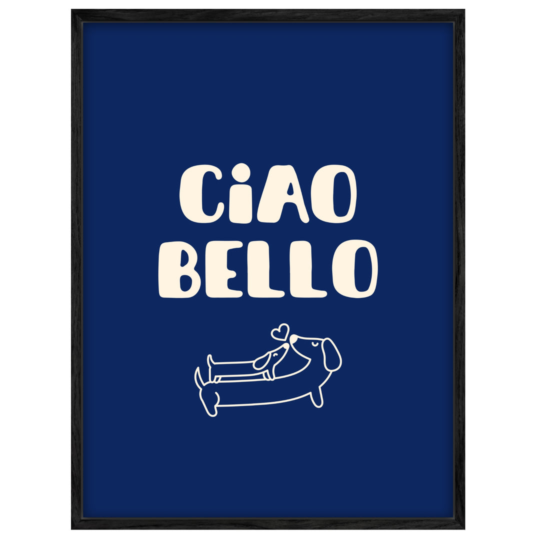 Ciao Bello Dackel Leinwandbild abstrakt – Leinwand auf Holzrahmen – Ansicht 4