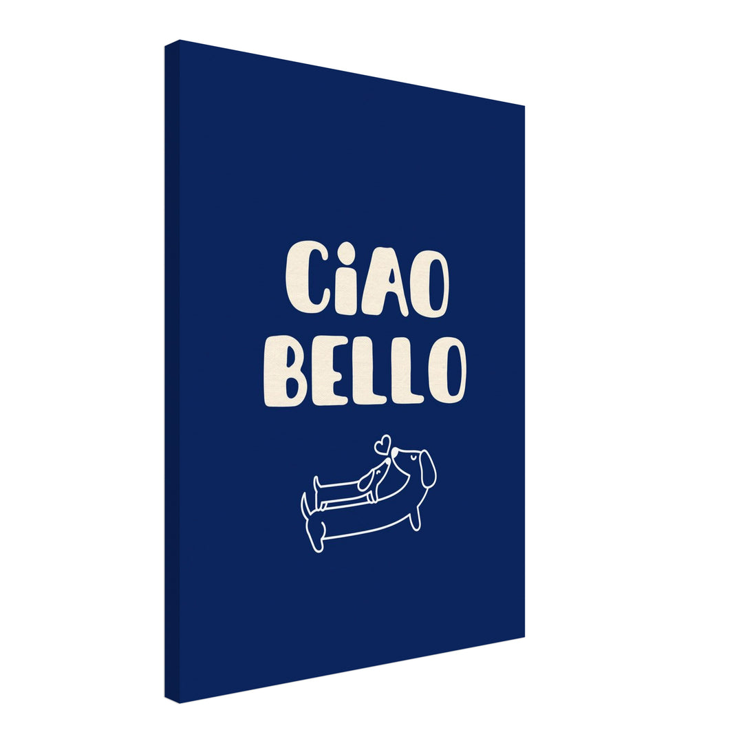 Ciao Bello Dackel Leinwandbild abstrakt – Leinwand auf Holzrahmen – Ansicht 2