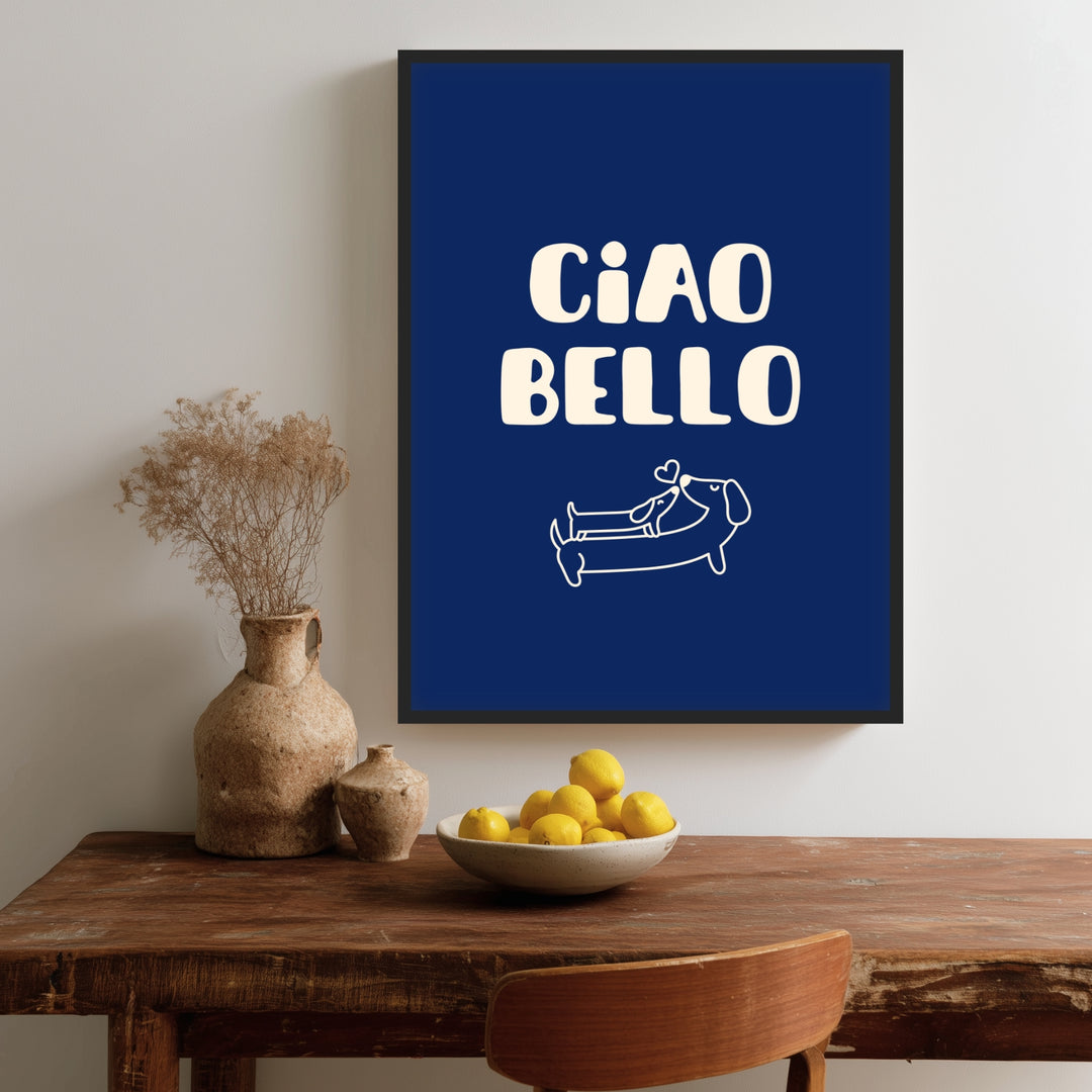 Ciao Bello Dackel Poster abstrakt – mattes Kunstdruck-Papier – Ansicht 3