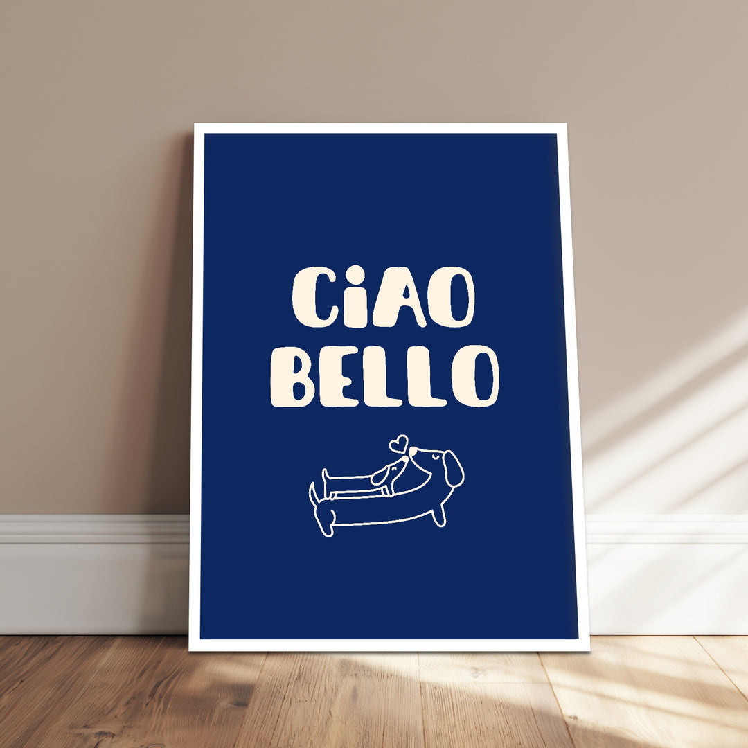 Ciao Bello Dackel Poster abstrakt – mattes Kunstdruck-Papier – Ansicht 4