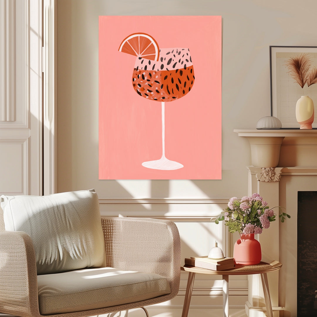 Cocktail mit Grapefruit Leinwandbild Dopamin – Leinwand auf Holzrahmen – Ansicht 3
