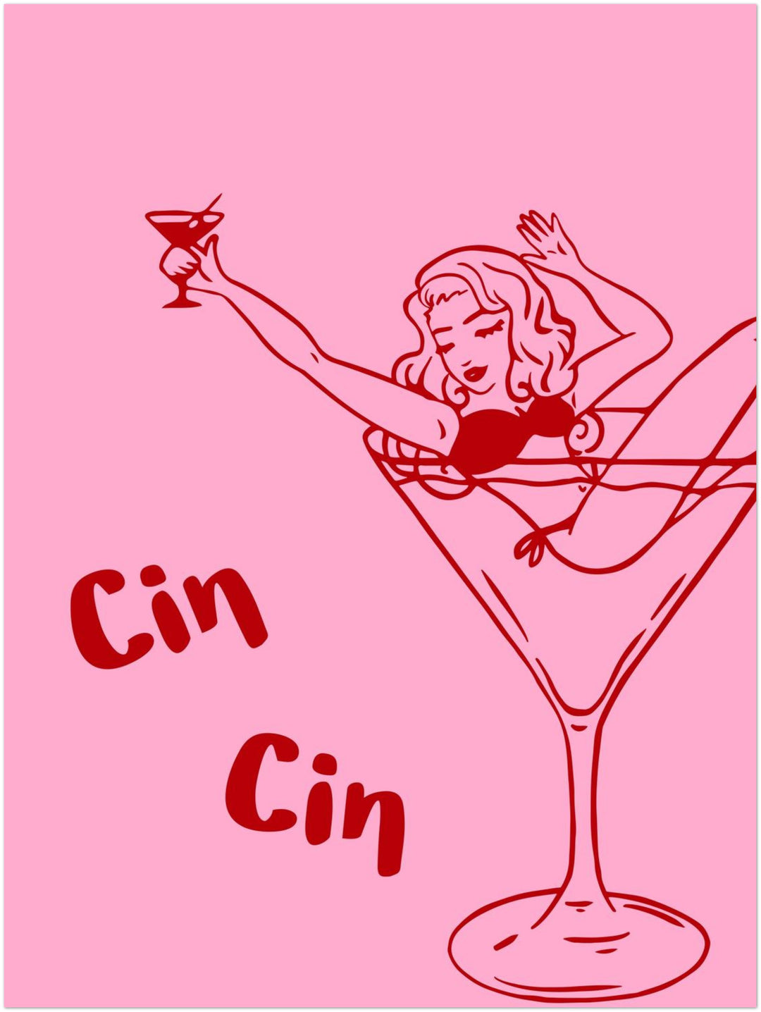 Cocktailgirl Cin Cin Dopamin – Wandkunst