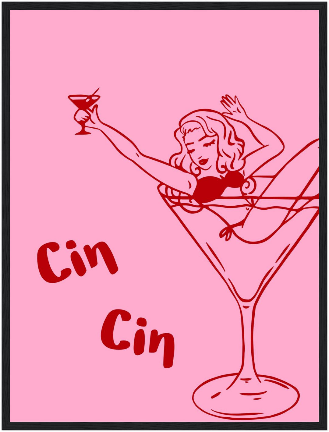Cocktailgirl Cin Cin Poster Dopamin – mattes Kunstdruck-Papier – Ansicht 5