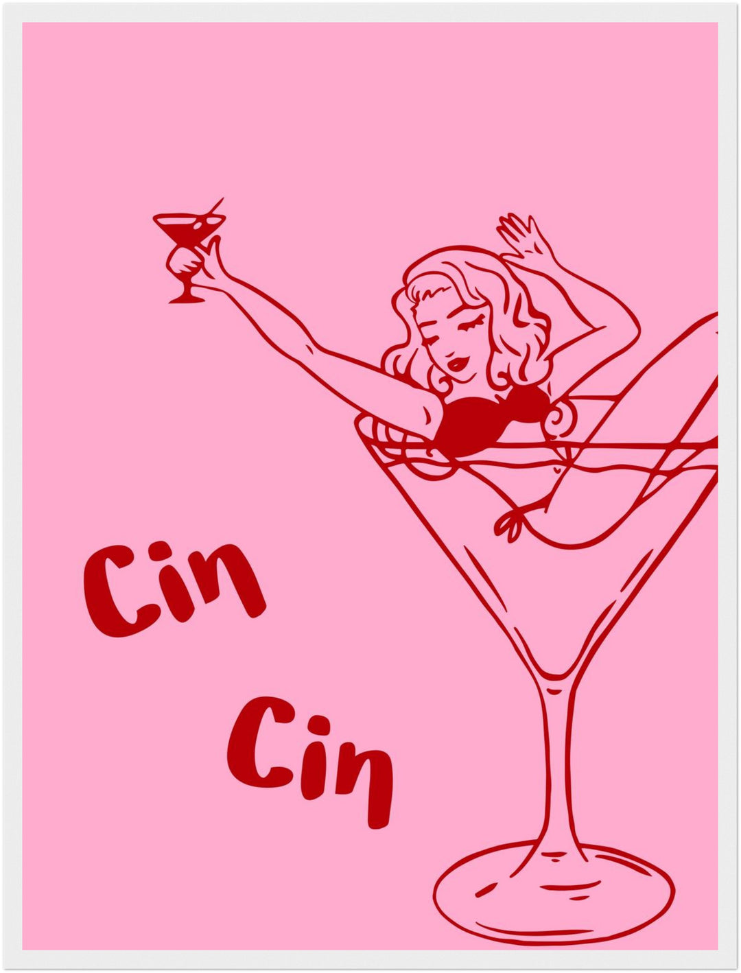 Cocktailgirl Cin Cin Poster Dopamin – mattes Kunstdruck-Papier – Ansicht 6