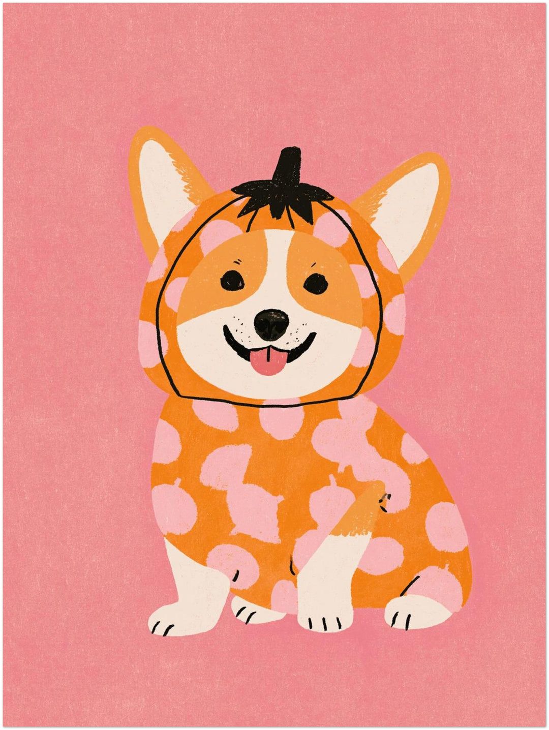 Corgi im Kürbis-Kostüm Leinwandbild – Ohne Rahmen – Produktfoto
