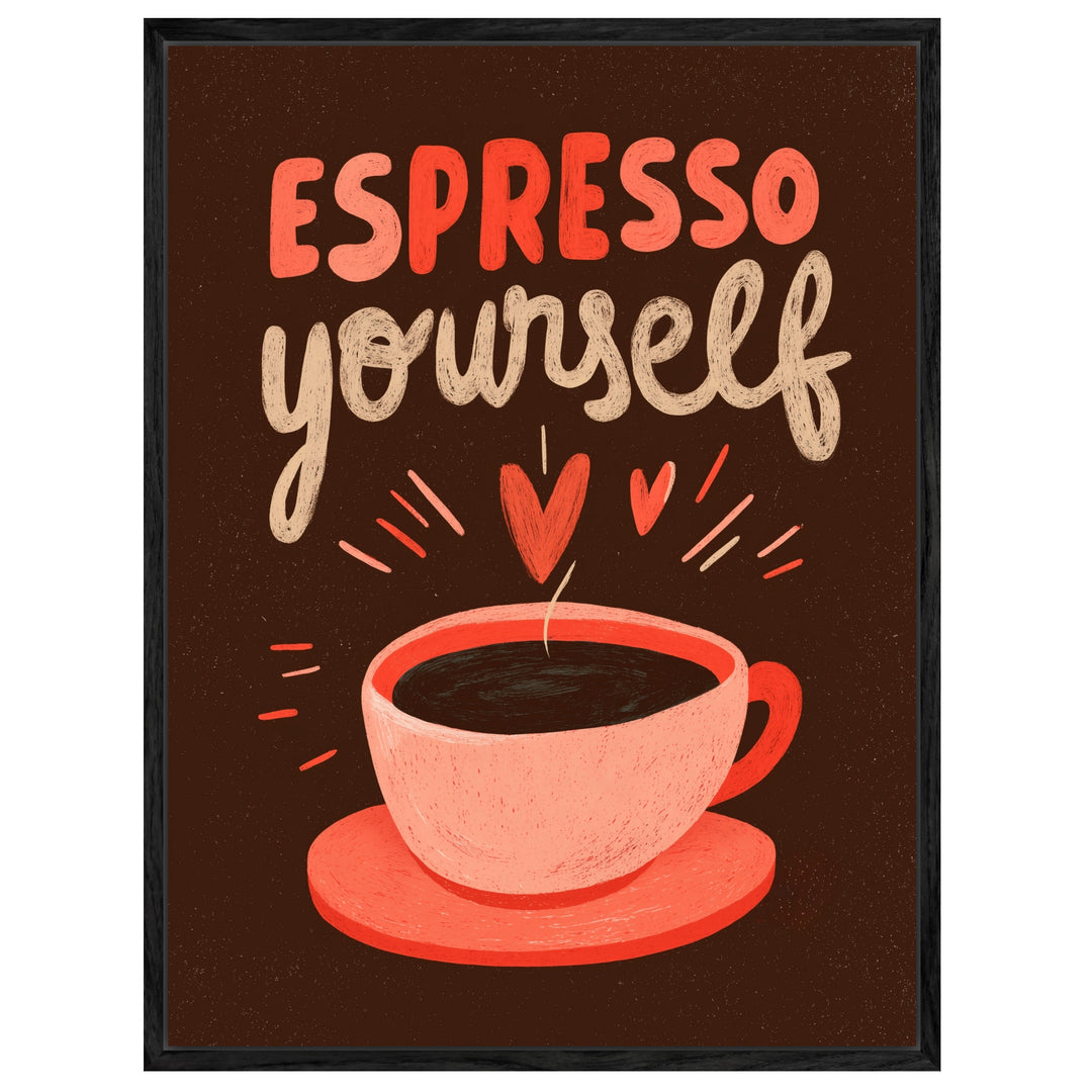 Espresso yourself Leinwandbild abstrakt – Leinwand auf Holzrahmen – Ansicht 4