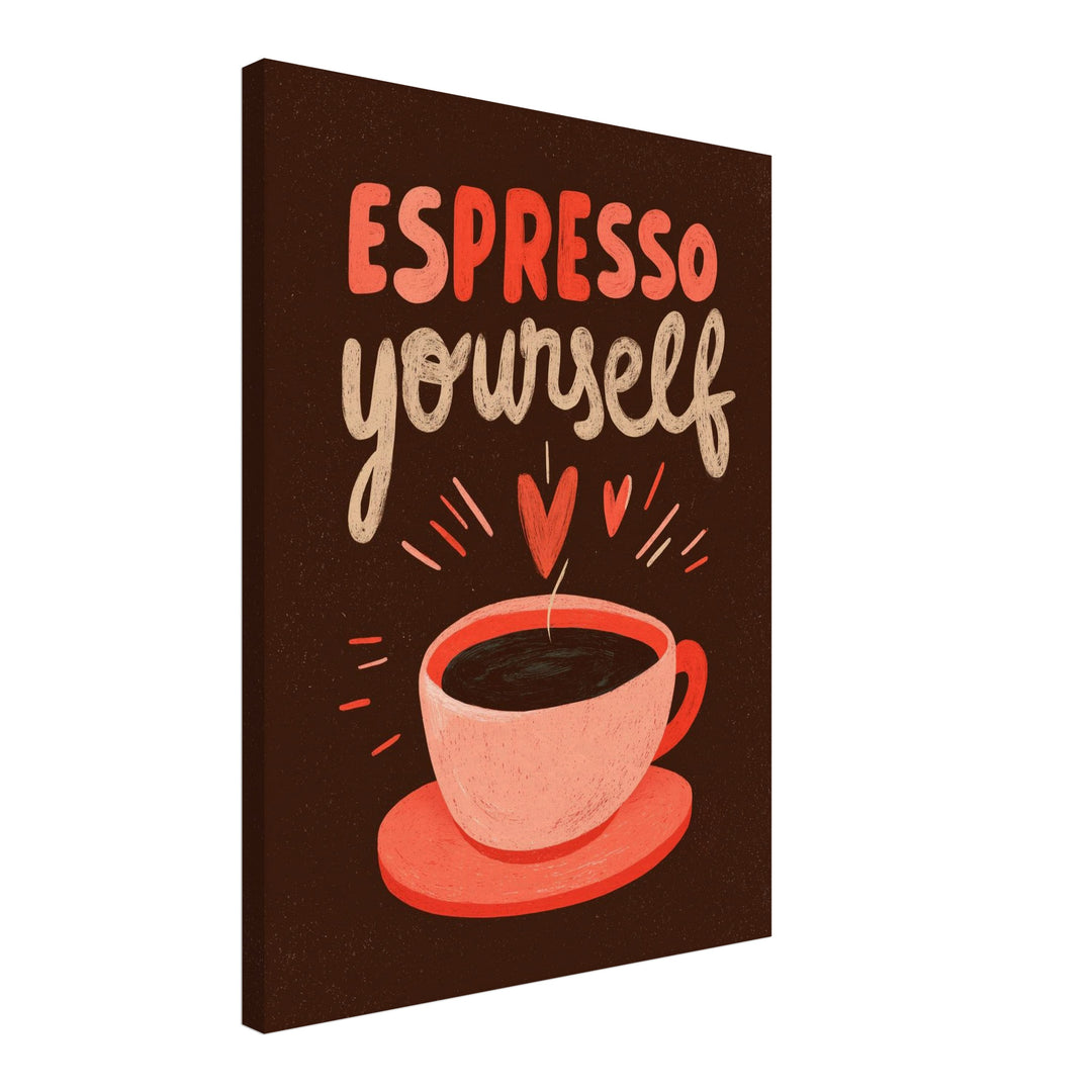 Espresso yourself Leinwandbild abstrakt – Leinwand auf Holzrahmen – Ansicht 2