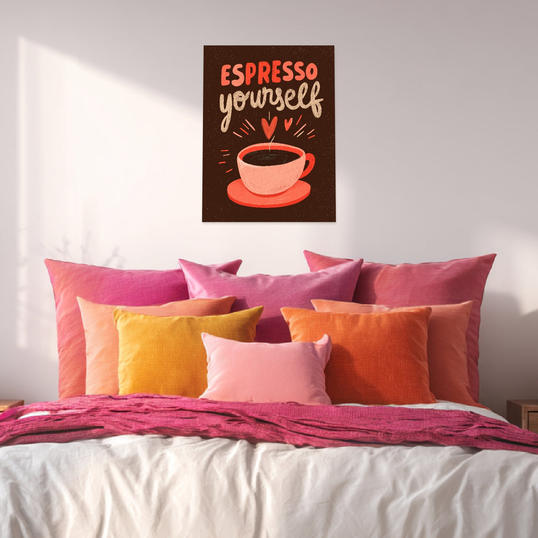 Espresso yourself Leinwandbild abstrakt – Leinwand auf Holzrahmen – Ansicht 3