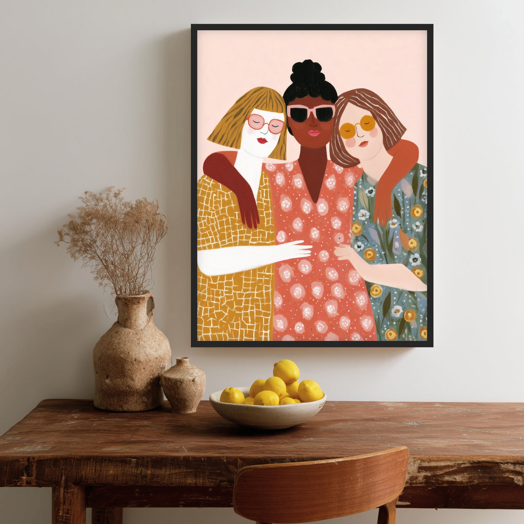 Freundschaftliche Umarmung Poster Dopamin – mattes Kunstdruck-Papier – Ansicht 2