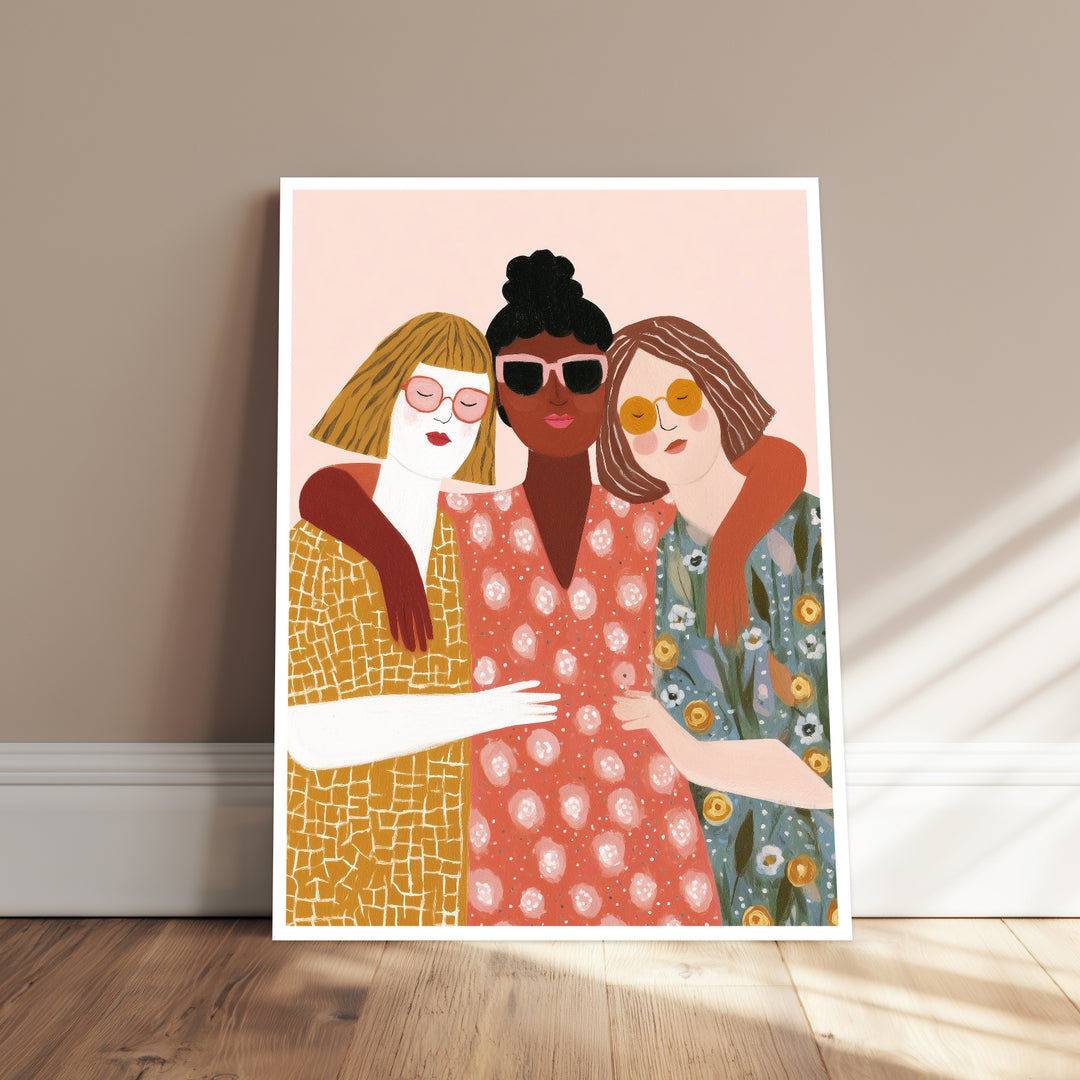Freundschaftliche Umarmung Poster Dopamin – mattes Kunstdruck-Papier – Ansicht 4