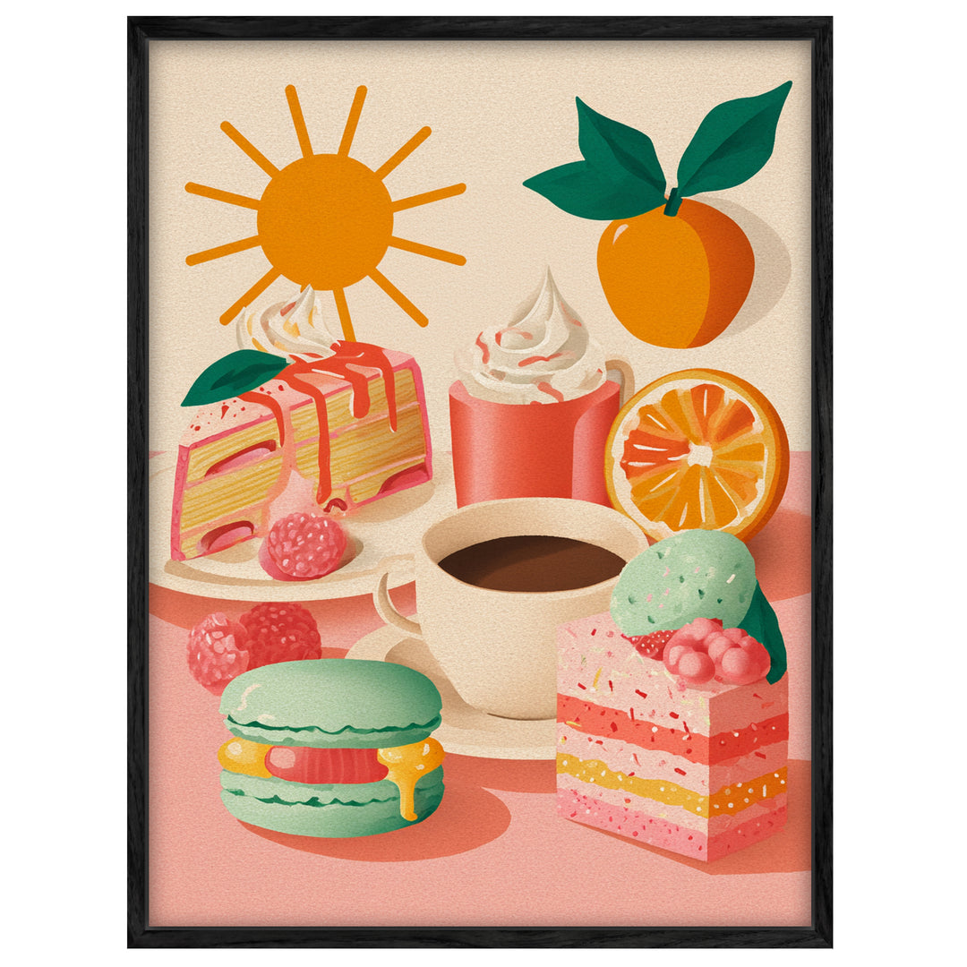 Fruchtige Dessertfreuden Leinwandbild Dopamin – Leinwand auf Holzrahmen – Ansicht 4