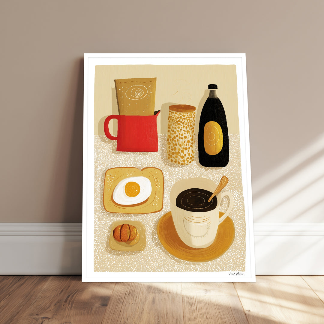 Frühstück Stillleben Poster abstrakt – mattes Kunstdruck-Papier – Ansicht 3