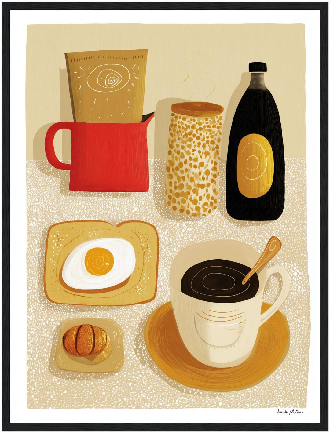 Frühstück Stillleben Poster abstrakt – mattes Kunstdruck-Papier – Ansicht 6
