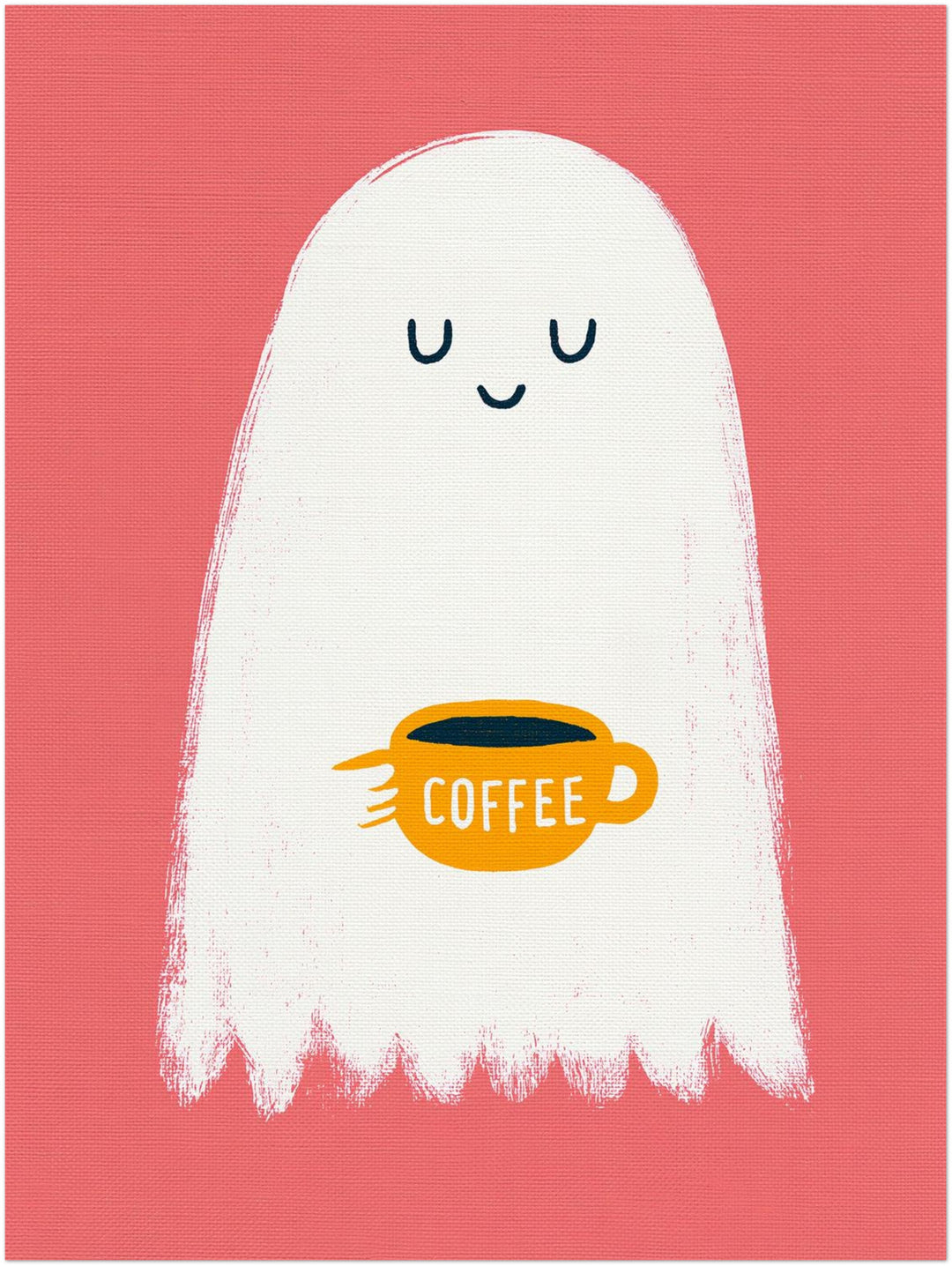 Geist mit Kaffeetasse Poster – Ohne Rahmen – Produktfoto