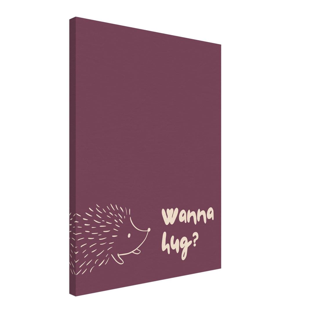 Igel Wanna Hug Leinwandbild – Schräge Ansicht – Produktfoto