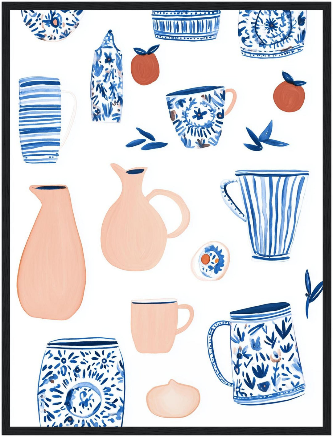 Keramikmuster blau Beige Poster Dopamin – mattes Kunstdruck-Papier – Ansicht 5
