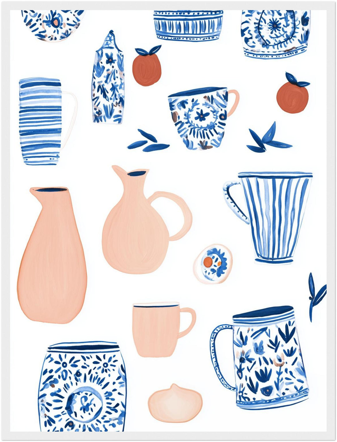 Keramikmuster blau Beige Poster Dopamin – mattes Kunstdruck-Papier – Ansicht 6