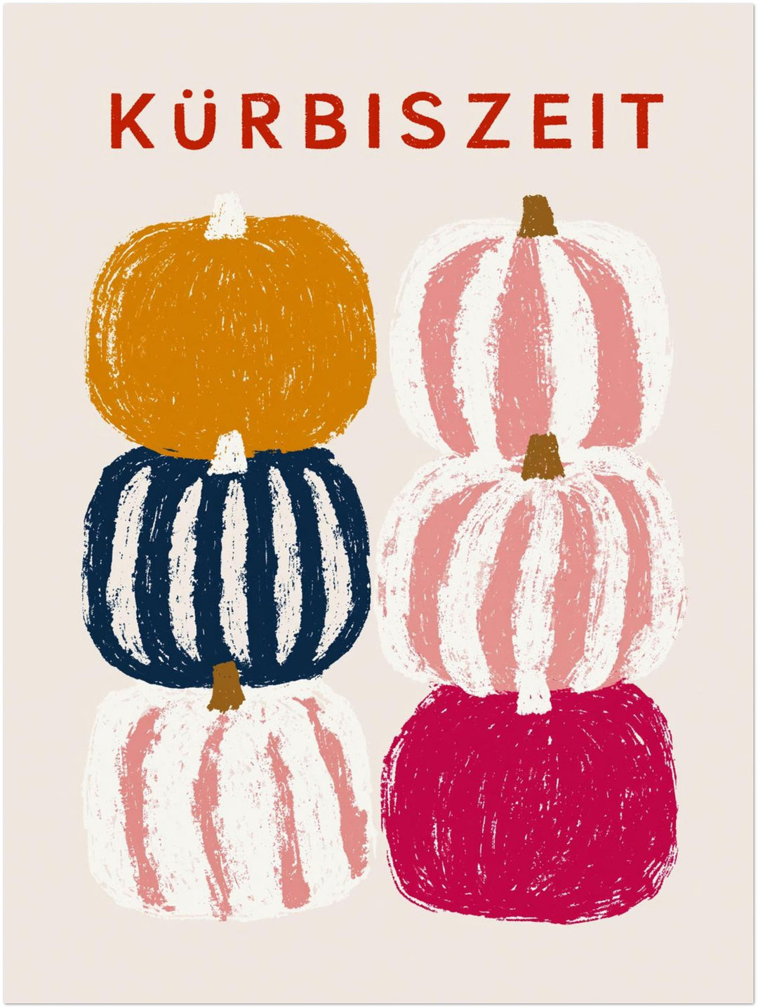 Kürbiszeit in Farbe Poster – Ohne Rahmen – Produktfoto
