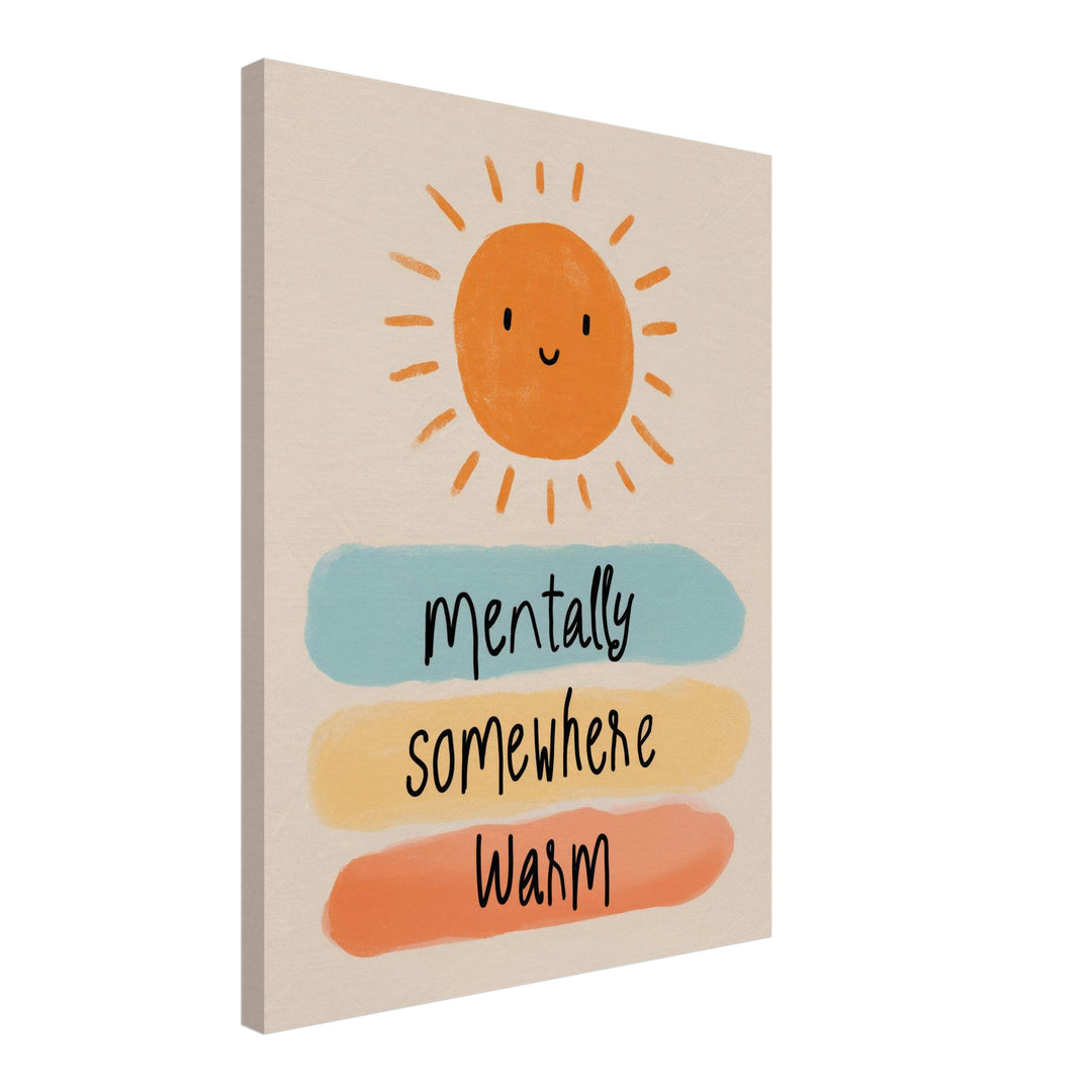 Mentally Somewhere warm Leinwandbild abstrakt – Leinwand auf Holzrahmen – Ansicht 2