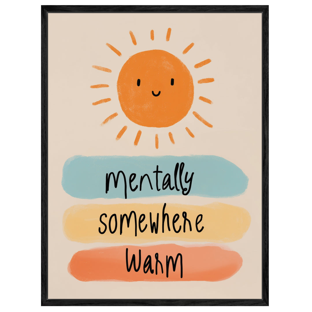 Mentally Somewhere warm Leinwandbild abstrakt – Leinwand auf Holzrahmen – Ansicht 4