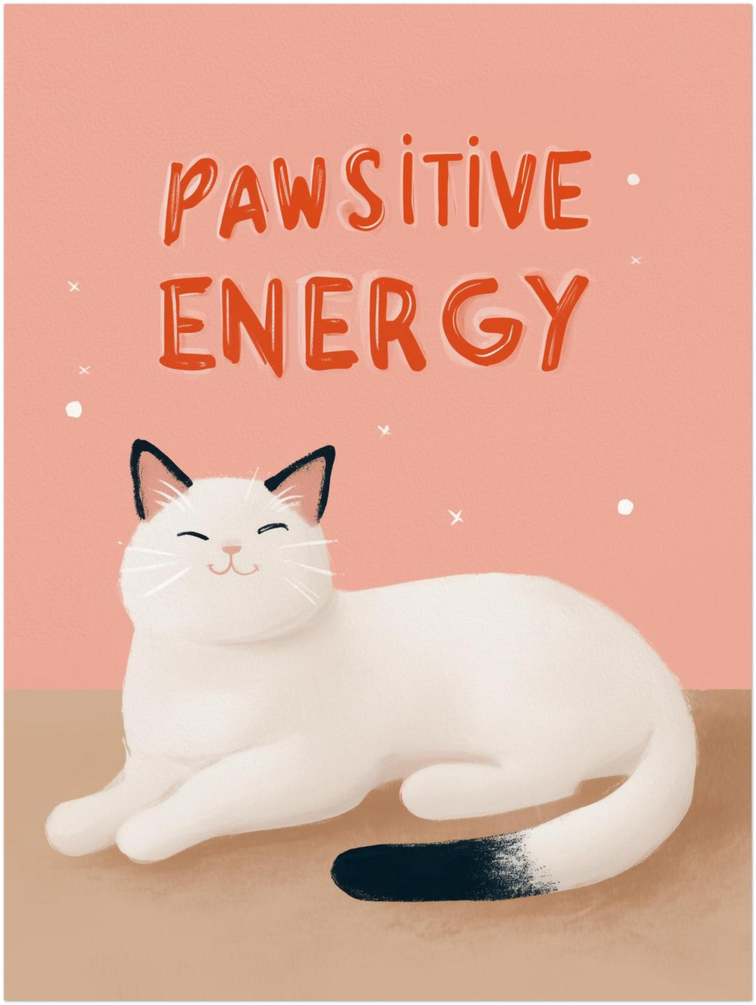 Pawsitive Energy weiß abstrakt – Wandkunst