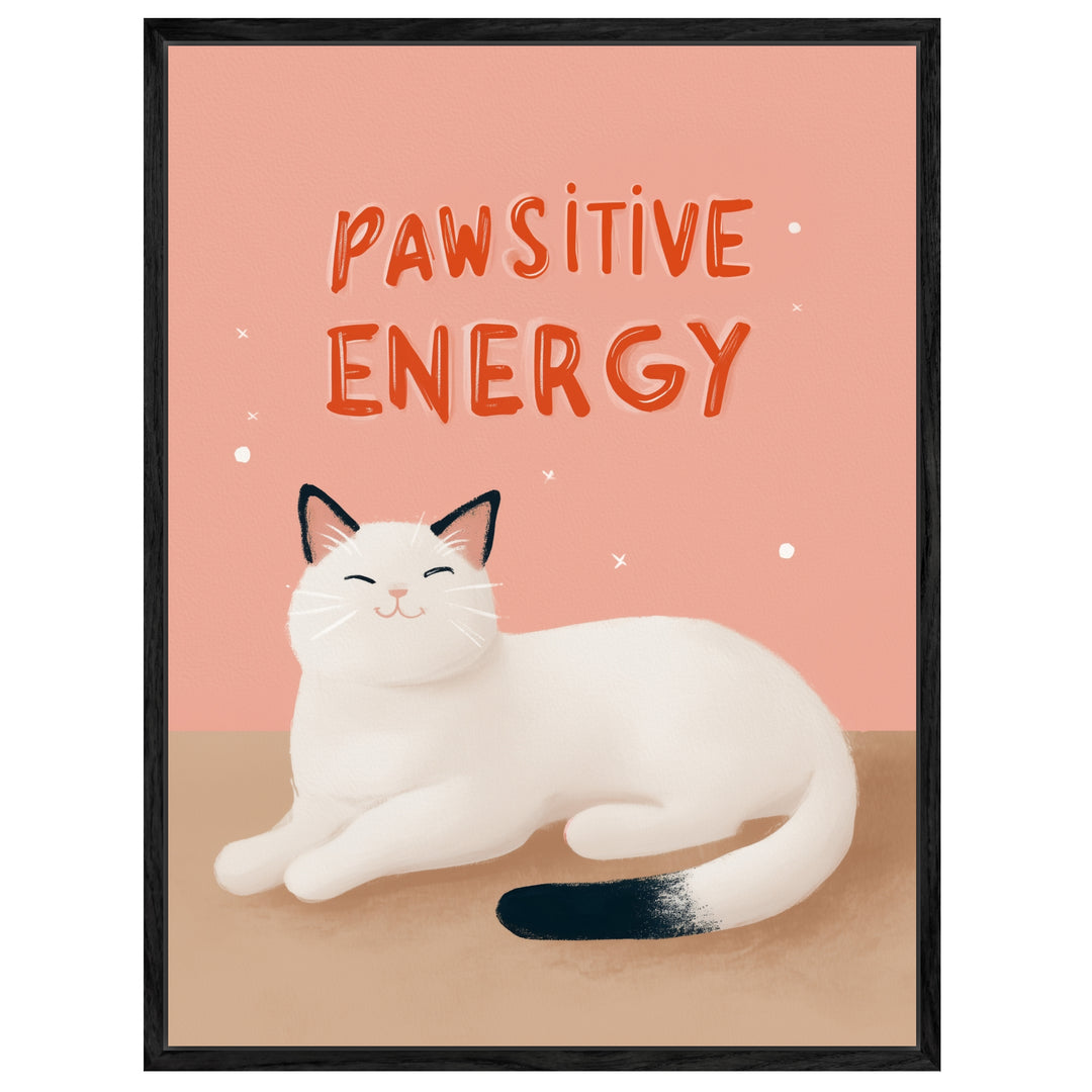 Pawsitive Energy weiß Leinwandbild abstrakt – Leinwand auf Holzrahmen – Ansicht 4