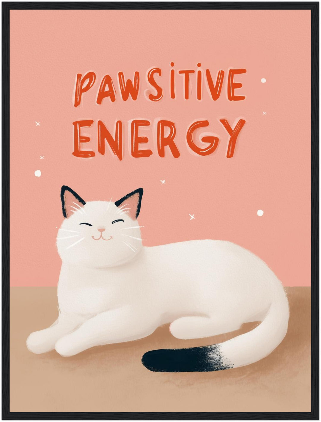 Pawsitive Energy weiß Poster abstrakt – mattes Kunstdruck-Papier – Ansicht 5