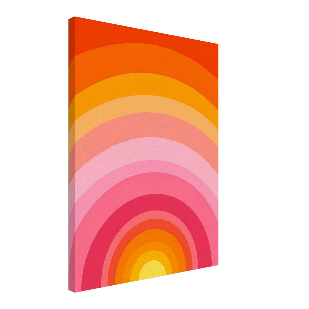 Regenbogen Kreise Leinwandbild Dopamin – Leinwand auf Holzrahmen – Ansicht 2