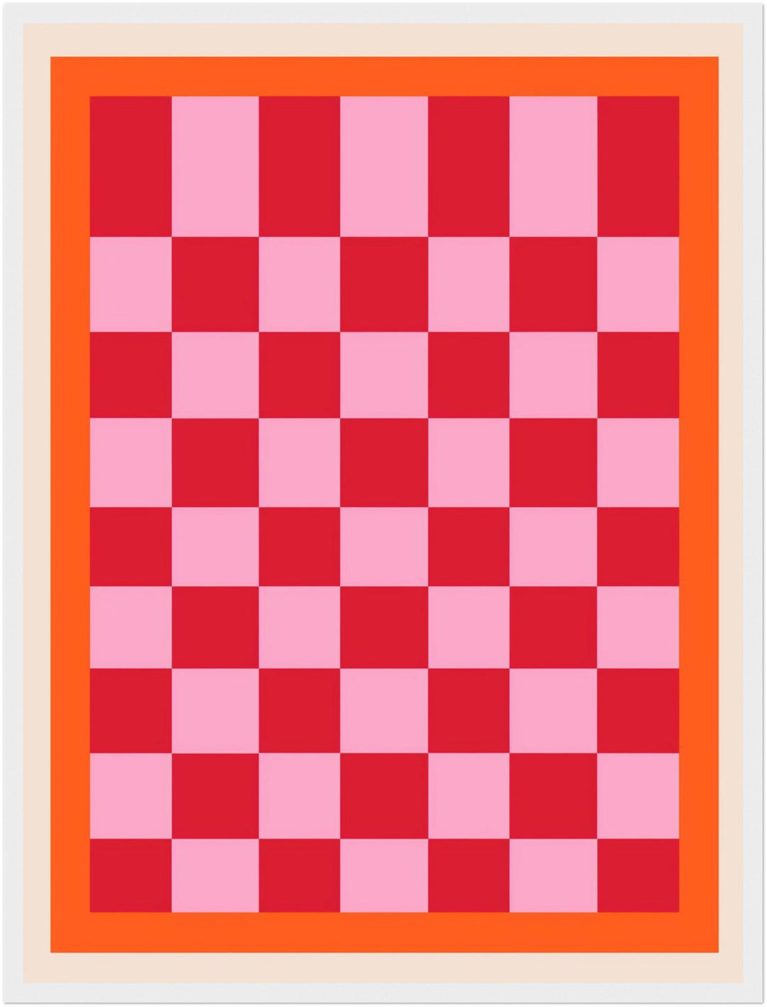 Rosa rotes Schachbrett Poster Dopamin – mattes Kunstdruck-Papier – Ansicht 6