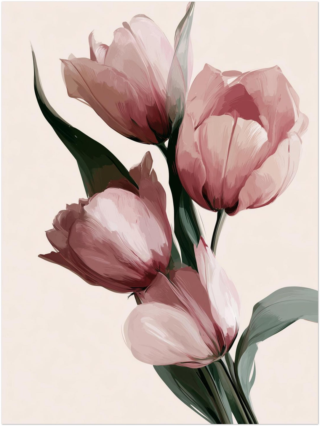 Rosa Tulpen in Blüte Leinwandbild – Ohne Rahmen – Produktfoto
