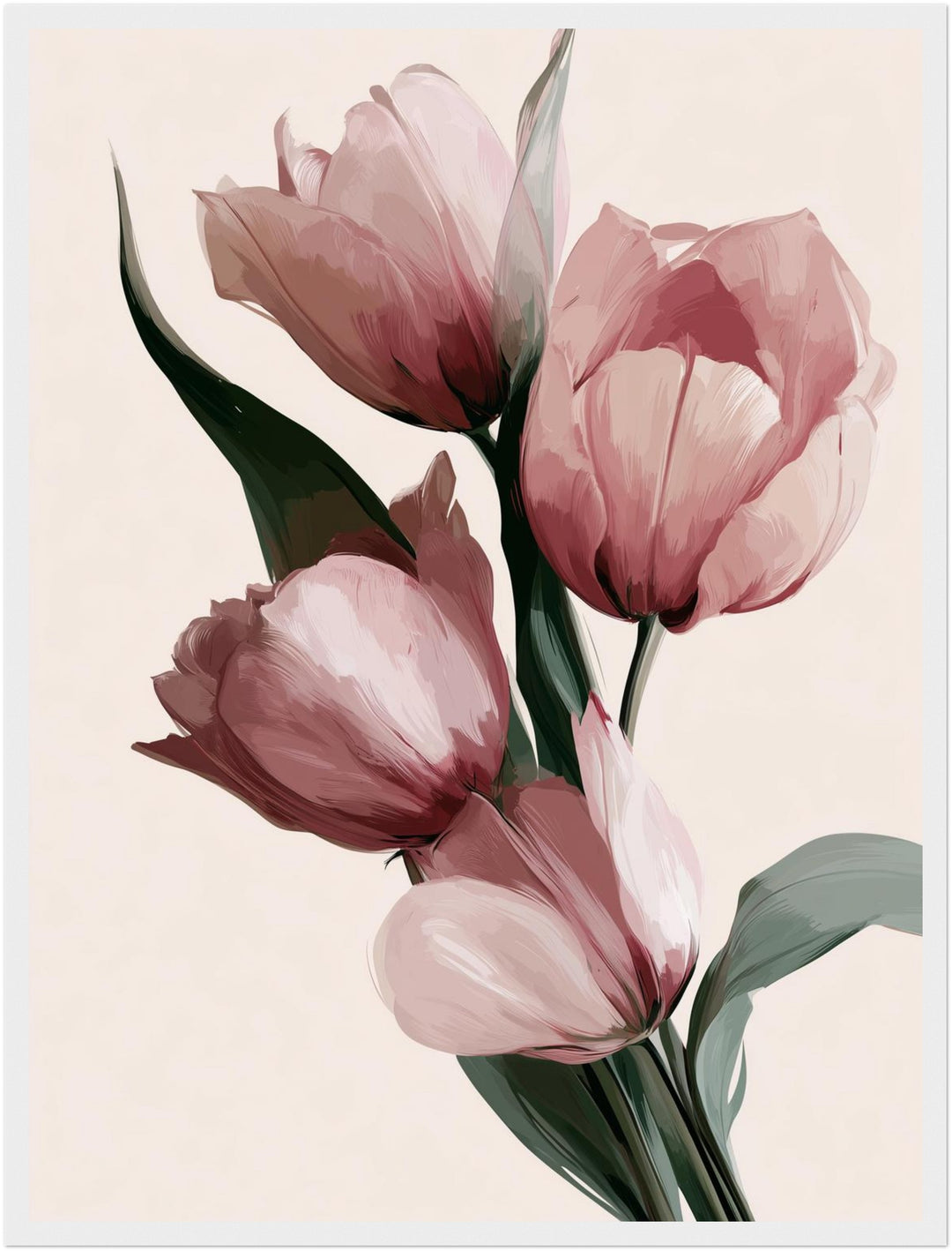 Rosa Tulpen in Blüte Poster – Weißer Rahmen – Produktfoto