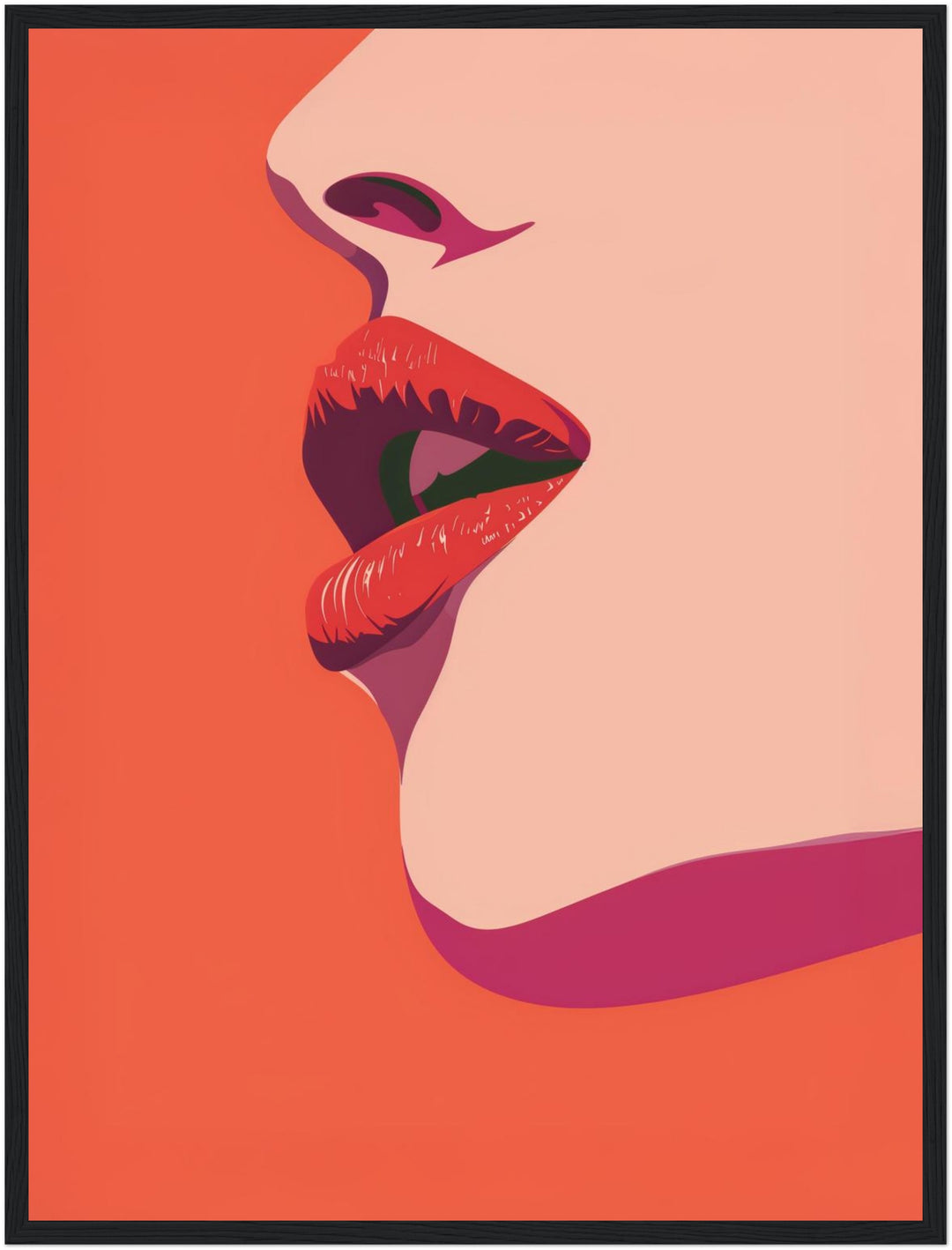 Rote Lippen Illustration Poster Dopamin – mattes Kunstdruck-Papier – Ansicht 5