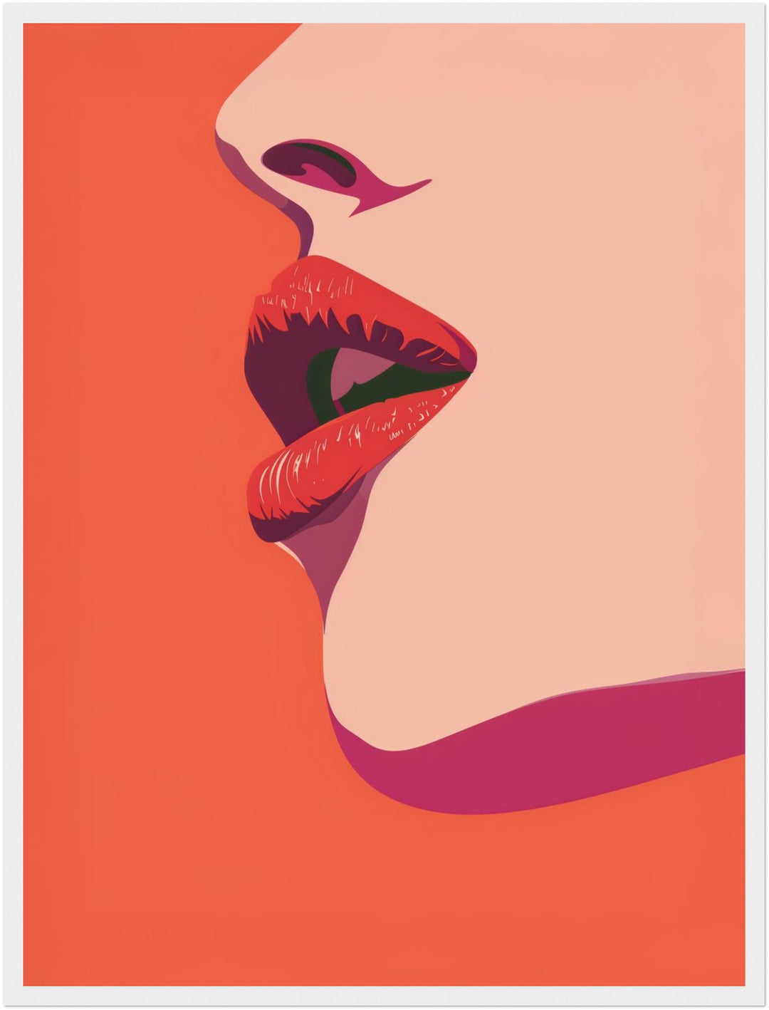 Rote Lippen Illustration Poster Dopamin – mattes Kunstdruck-Papier – Ansicht 6