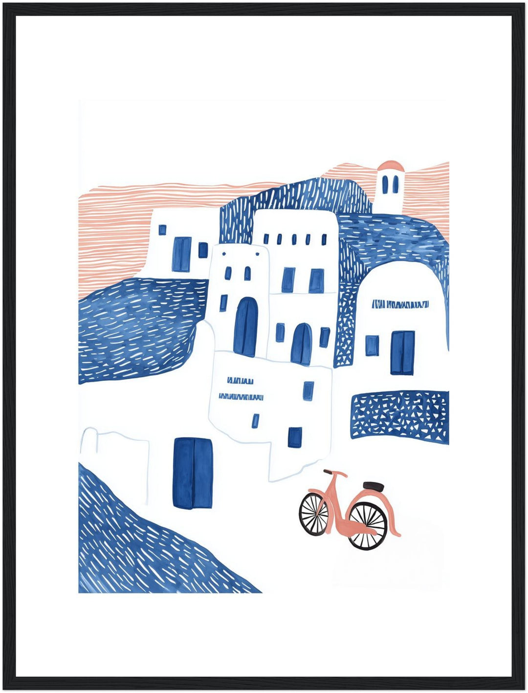 Santorini Häuser minimalistisch Poster Dopamin – mattes Kunstdruck-Papier – Ansicht 5