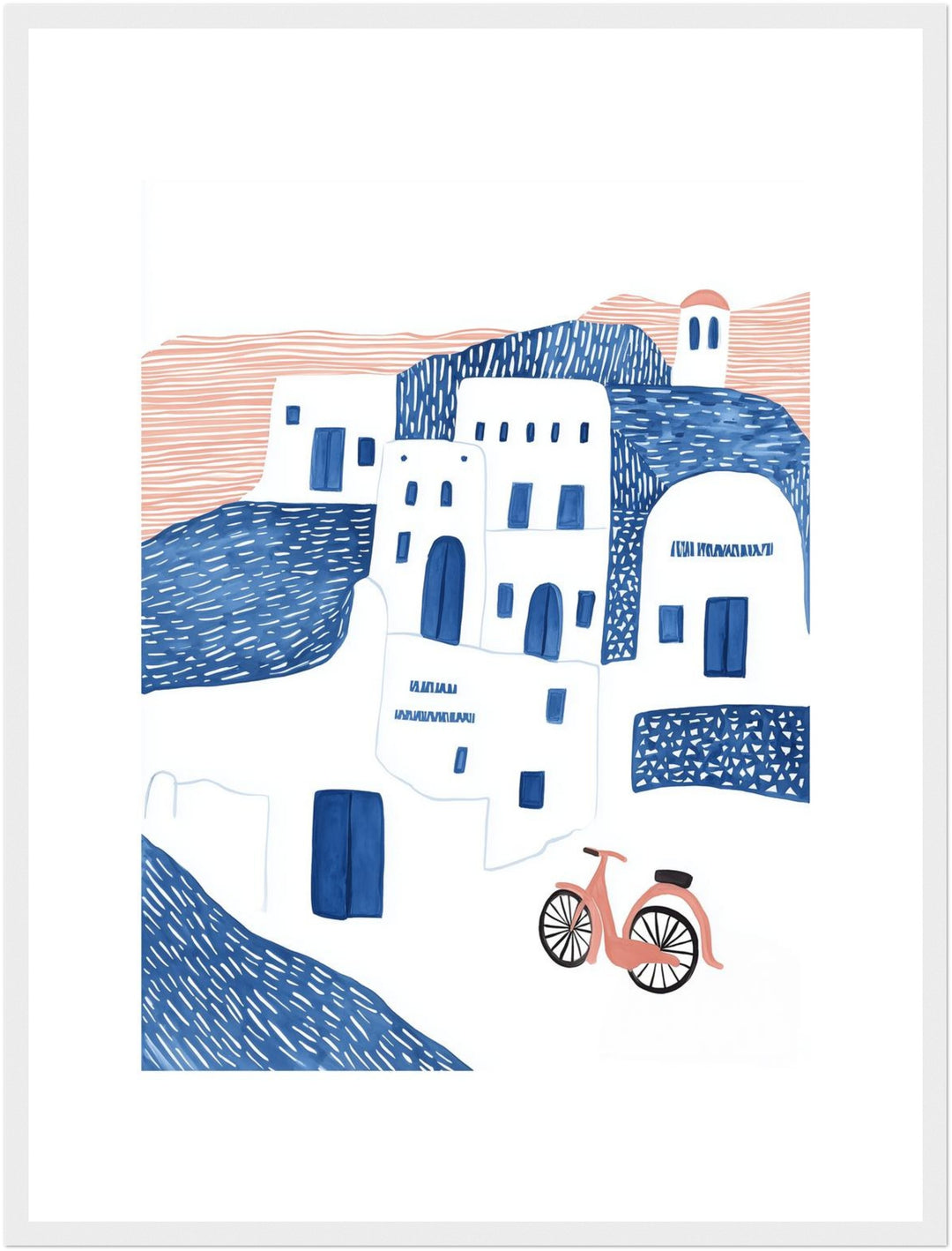 Santorini Häuser minimalistisch Poster Dopamin – mattes Kunstdruck-Papier – Ansicht 6