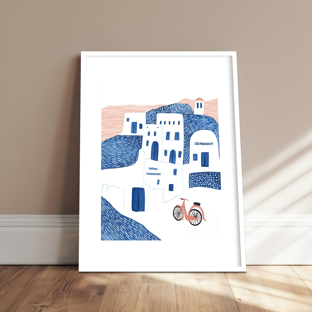 Santorini Häuser minimalistisch Poster Dopamin – mattes Kunstdruck-Papier – Ansicht 4