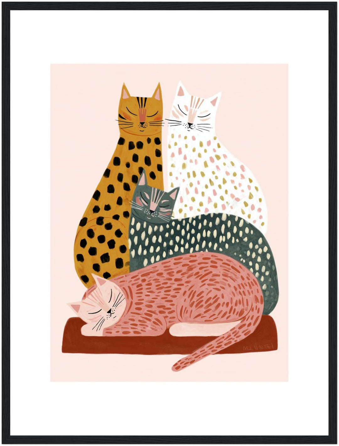 Schlafende Katzenfamilie Poster Dopamin – mattes Kunstdruck-Papier – Ansicht 5