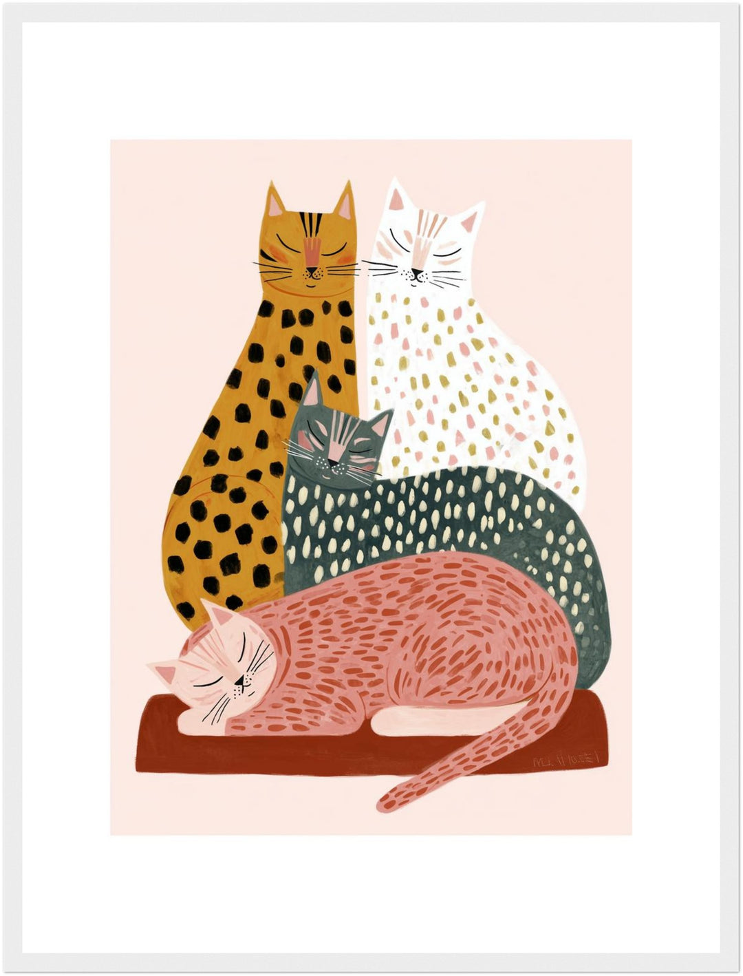 Schlafende Katzenfamilie Poster Dopamin – mattes Kunstdruck-Papier – Ansicht 6