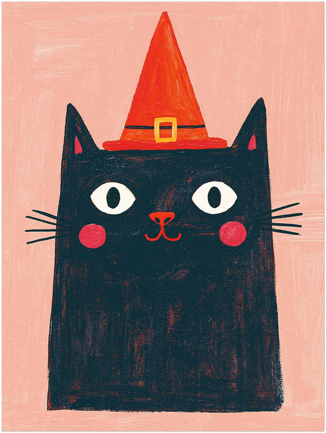 Schwarze Hexenkatze mit Hut Poster – Ohne Rahmen – Produktfoto