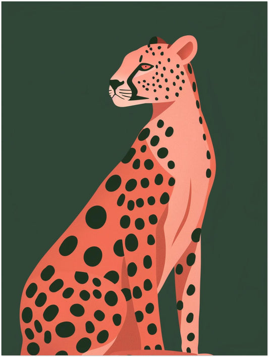 Sitzender Gepard Illustration Poster