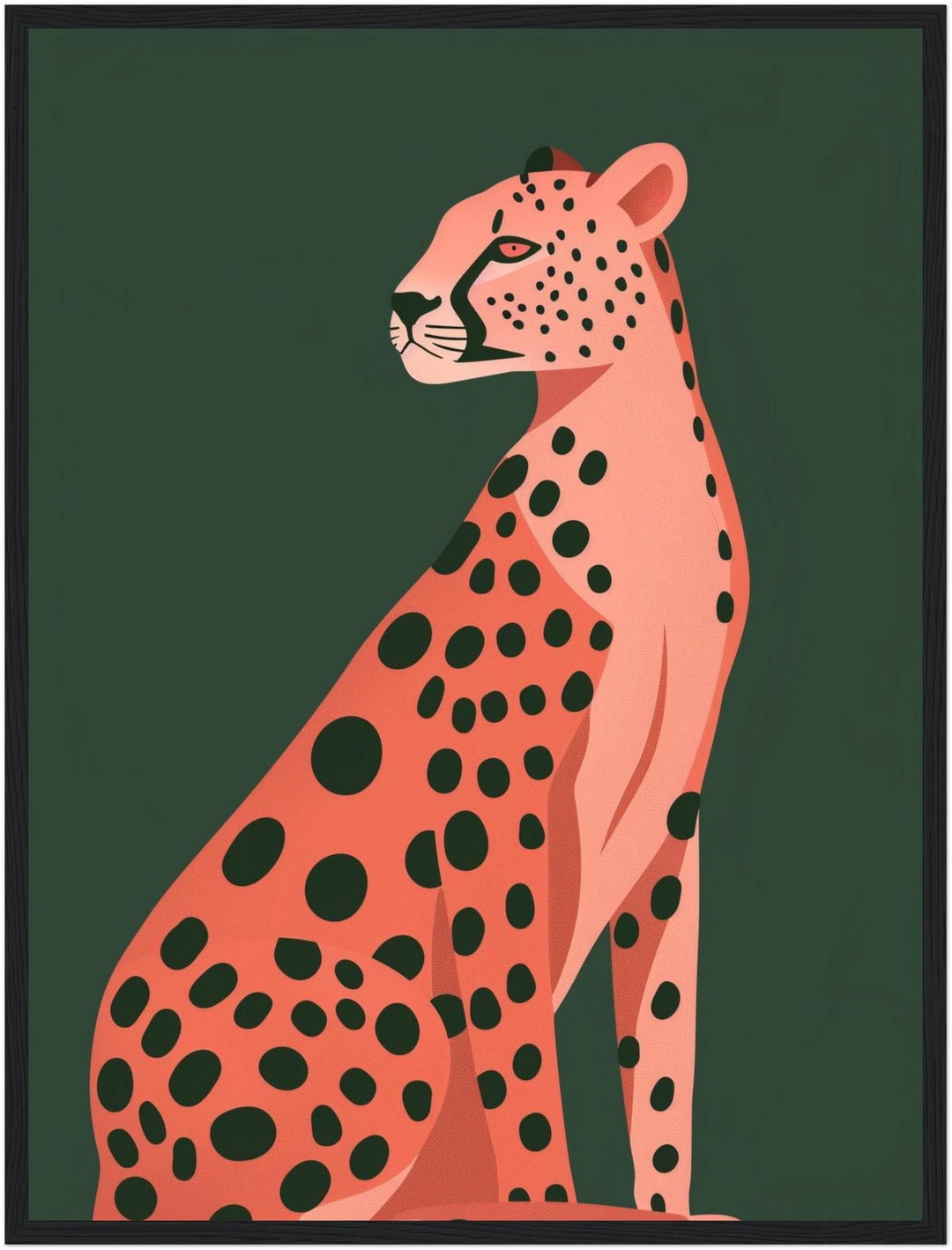 Sitzender Gepard Illustration Poster abstrakt – mattes Kunstdruck-Papier – Ansicht 4