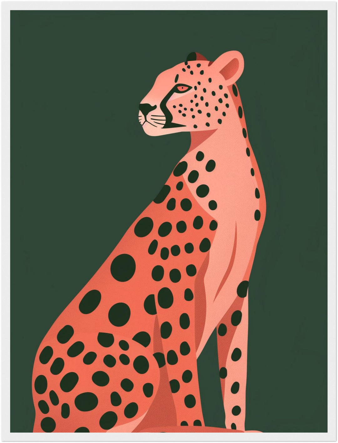 Sitzender Gepard Illustration Poster abstrakt – mattes Kunstdruck-Papier – Ansicht 2