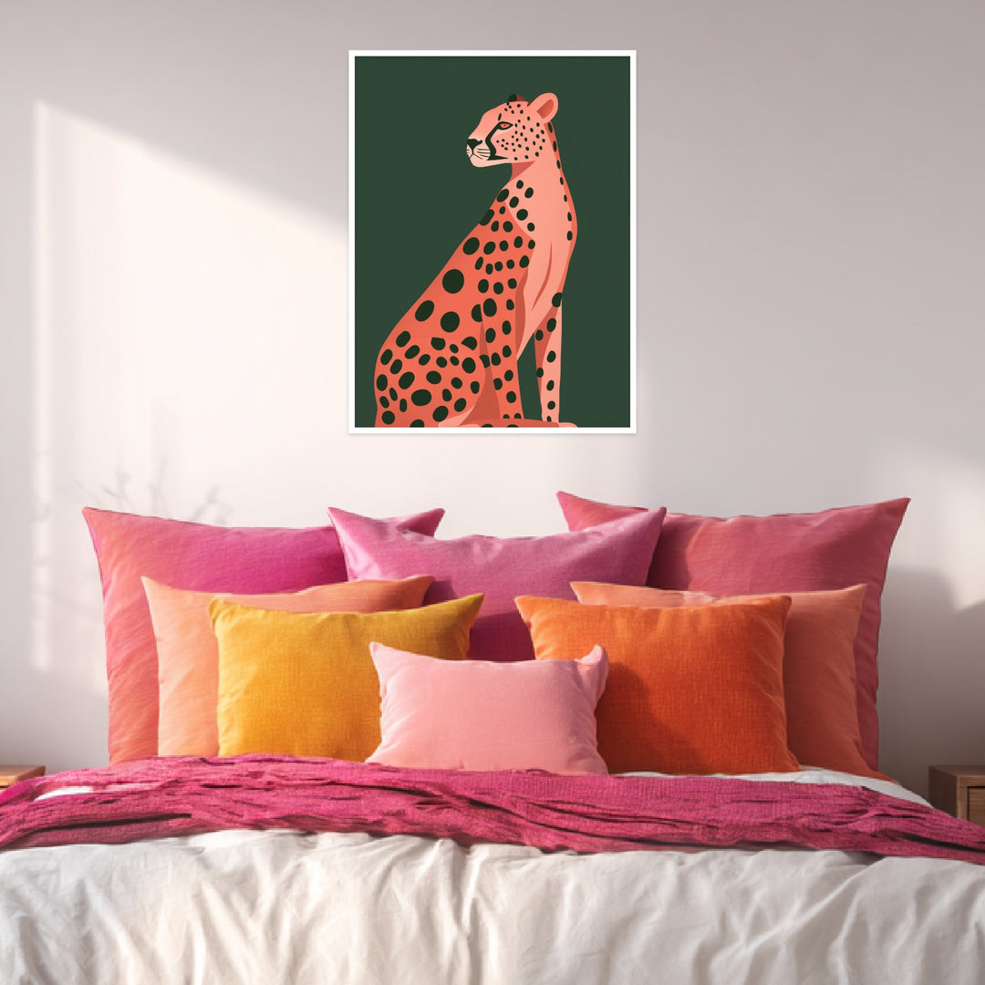 Sitzender Gepard Illustration Poster abstrakt – mattes Kunstdruck-Papier – Ansicht 6