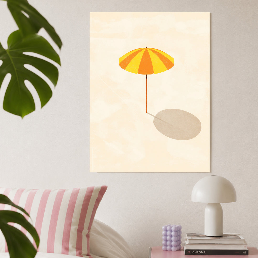 Sonnenschirm minimalistisch Leinwandbild Dopamin – Leinwand auf Holzrahmen – Ansicht 3