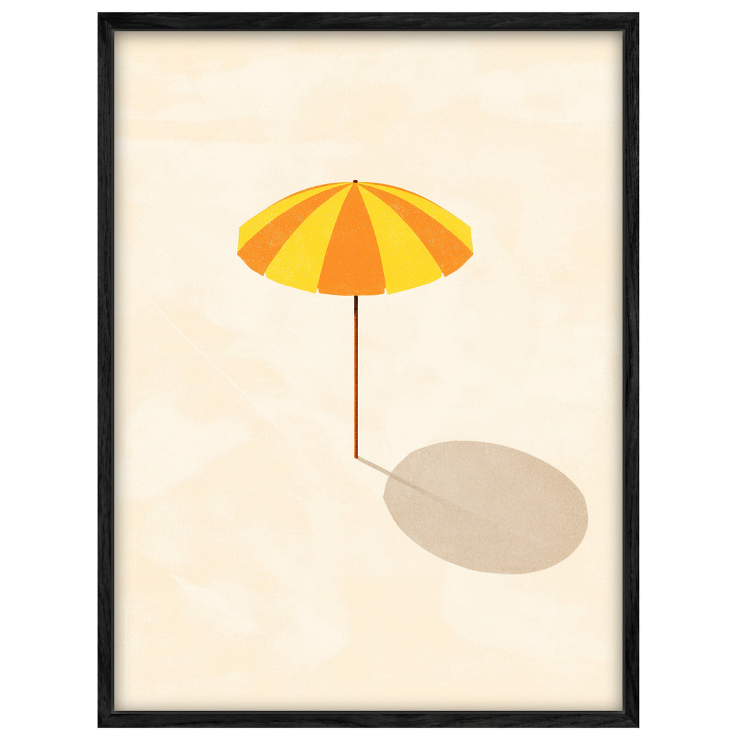 Sonnenschirm minimalistisch Leinwandbild Dopamin – Leinwand auf Holzrahmen – Ansicht 4