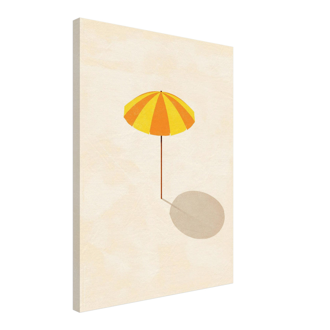 Sonnenschirm minimalistisch Leinwandbild Dopamin – Leinwand auf Holzrahmen – Ansicht 2