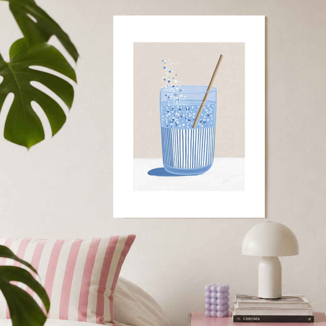 Sprudelwasser mit Strohhalm Poster Dopamin – mattes Kunstdruck-Papier – Ansicht 3