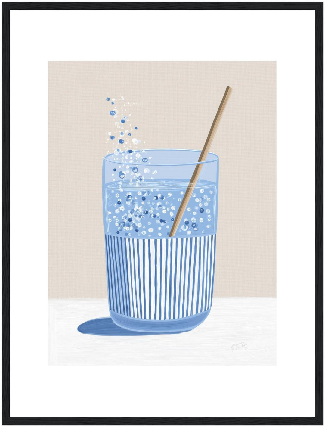 Sprudelwasser mit Strohhalm Poster Dopamin – mattes Kunstdruck-Papier – Ansicht 5
