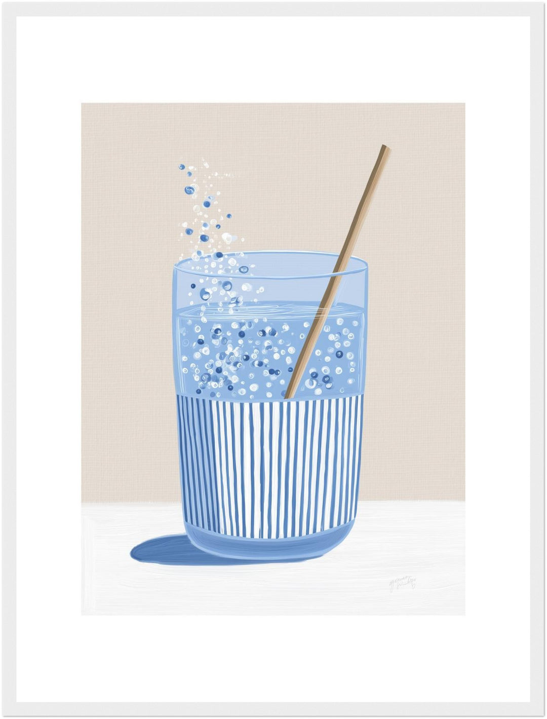 Sprudelwasser mit Strohhalm Poster Dopamin – mattes Kunstdruck-Papier – Ansicht 6
