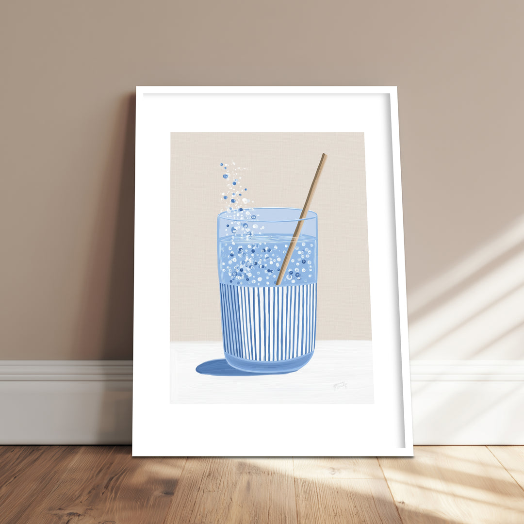 Sprudelwasser mit Strohhalm Poster Dopamin – mattes Kunstdruck-Papier – Ansicht 4
